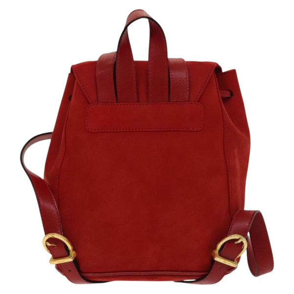 Salvatore Ferragamo Gancini Flap Drawstring Backpack Suede