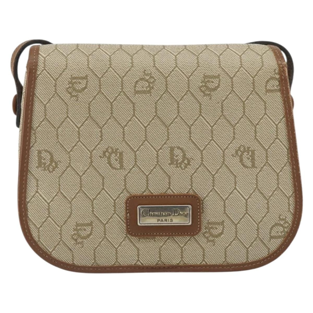 Christian Dior Vintage Honeycomb Flap Crossbody Bag Coated Canvas - image 1