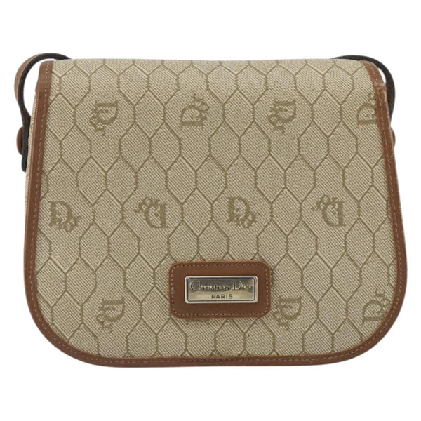 Christian Dior Vintage Honeycomb Flap Crossbody Bag Coated Canvas - image 1