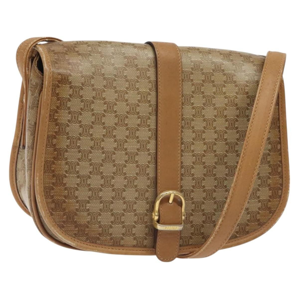 Celine Vintage Macadam Shoulder Bag Canvas and Leather - image 1