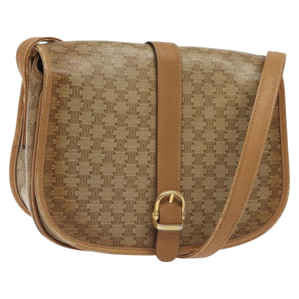 Celine Vintage Macadam Shoulder Bag Canvas and Leather - image 1