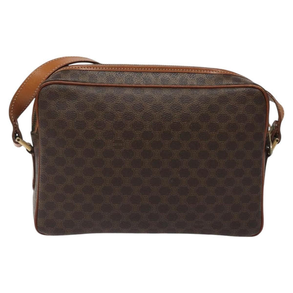Celine Vintage Macadam Shoulder Bag Canvas and Leather