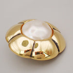 Chanel Vintage CC Flower Clip-On Earrings imitation pearls in gold plated - image 5
