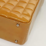 Chanel Chocolate Bar CC Tote Quilted Patent Small - image 12