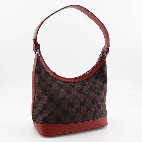 Salvatore Ferragamo Gancini Shoulder Bag Canvas