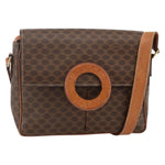 Celine Vintage Macadam Circle Logo Shoulder Bag Canvas and Leather - image 14