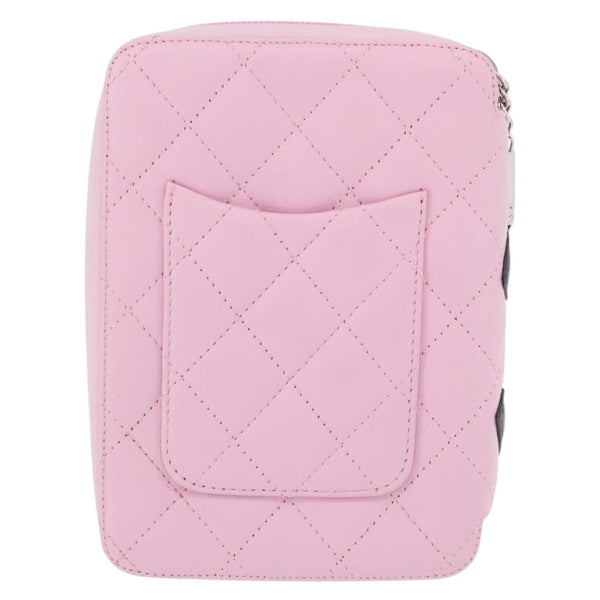 Chanel Cambon Zip Around Cosmetic Case Quilted Leather
