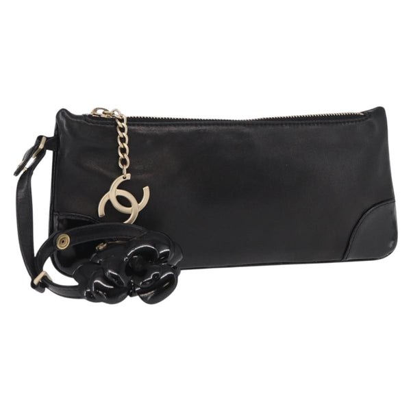 Chanel Camellia Clutch Bag Leather - image 1