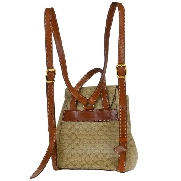 Celine Vintage Macadam Backpack Canvas and Leather