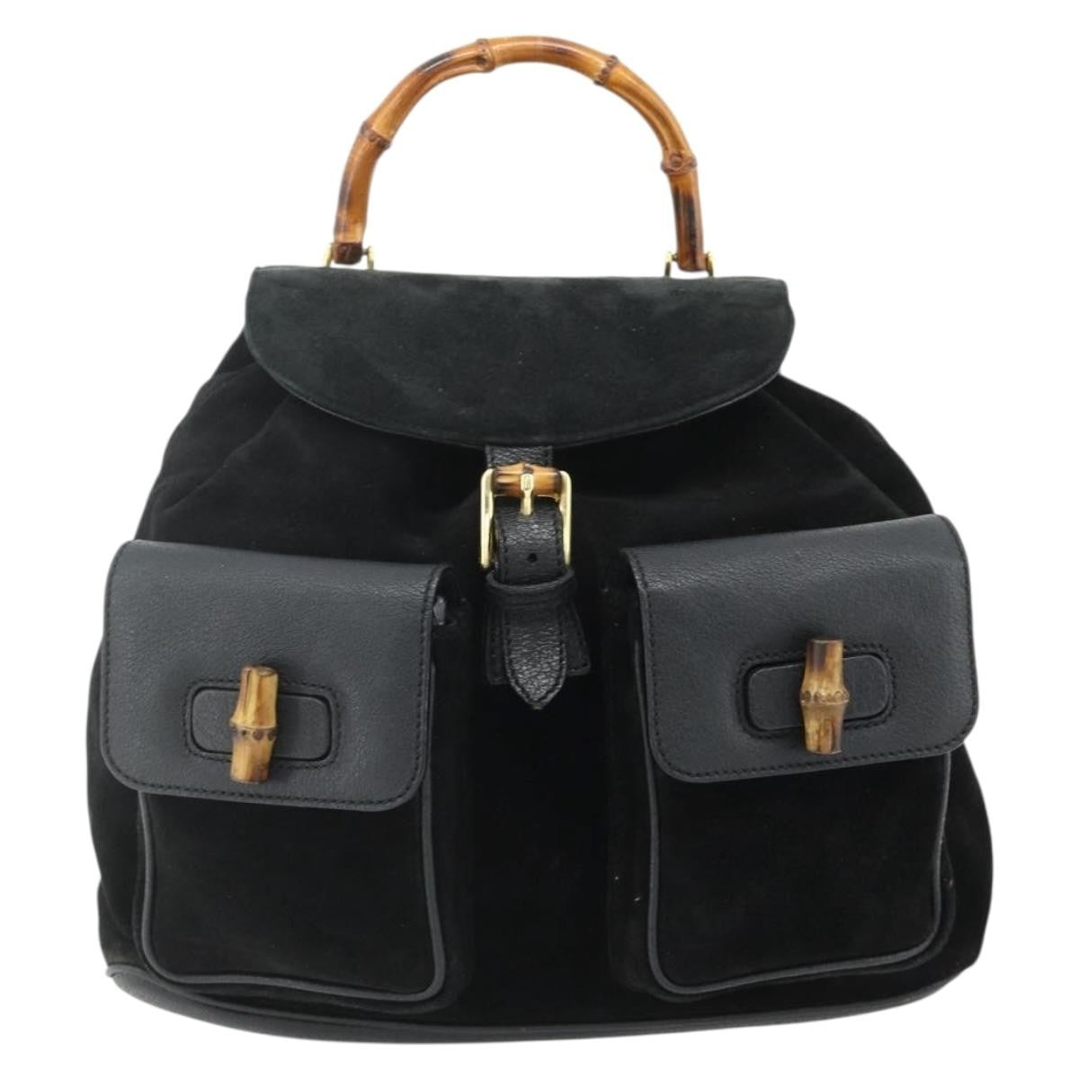 Gucci Vintage Bamboo Backpack Suede Medium - image 1