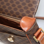 Celine Vintage Macadam Circle Logo Shoulder Bag Canvas and Leather - image 19