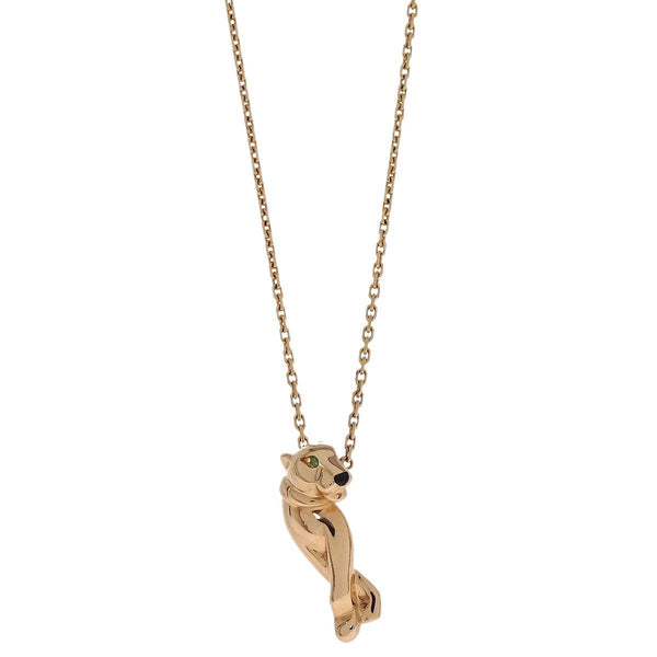 Cartier Panthere de Cartier Pendant Necklace 18K Yellow Gold with Tsavorite and Onyx