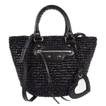 Balenciaga Le Cagole Panier Raffia with Leather - image 1