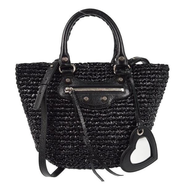 Balenciaga Le Cagole Panier Raffia with Leather - image 1