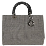 Christian Dior Vintage Lady Dior Bag Houndstooth Canvas Medium - image 1