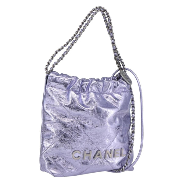 Chanel 22 Chain Hobo Quilted Calfskin Mini - image 1