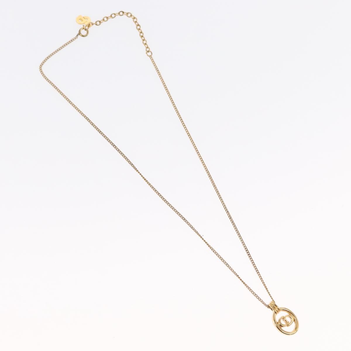Christian Dior CD Round Pendant Necklace Metal - image 1