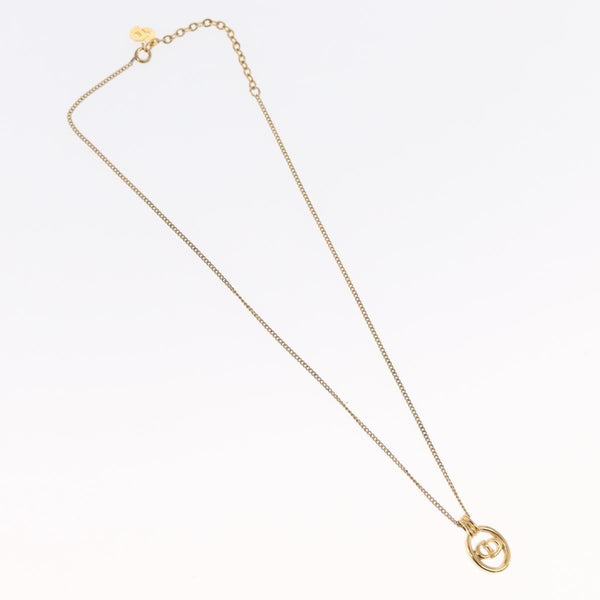 Christian Dior CD Round Pendant Necklace Metal - image 1