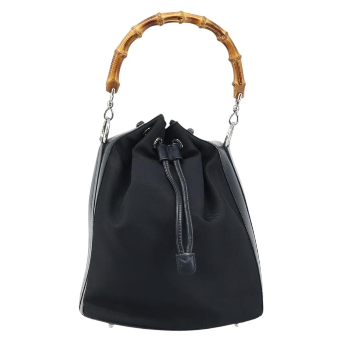 Gucci Vintage Bamboo Bucket Bag Nylon and Leather Small - image 1
