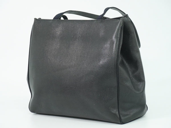 Salvatore Ferragamo Vintage Vara Bow Tote Lizard Embossed Leather Medium