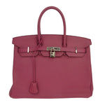 Hermes Birkin Handbag Pink Togo with Palladium Hardware 35 - image 1