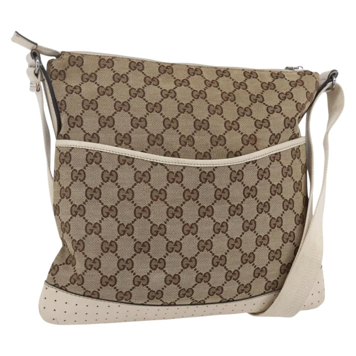 Gucci Zip Messenger Bag GG Canvas with Perforated Leather Small - image 1