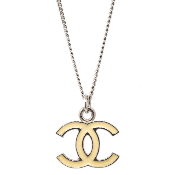 Chanel CC Logo Pendant Necklace Metal