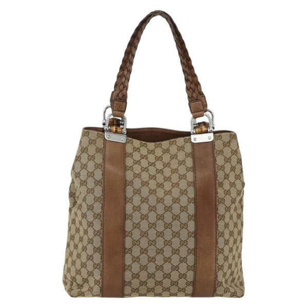 Gucci Bamboo Bar Tote GG Canvas Large