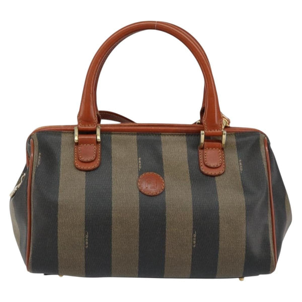 Fendi Vintage Pequin Convertible Boston Bag Coated Canvas Small - image 1