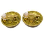 Chanel Vintage CC Round Button Clip-On Earrings Metal - image 2