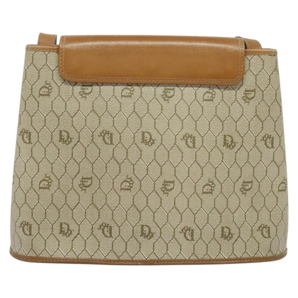 Christian Dior Vintage Honeycomb Shoulder Bag Canvas and Leather