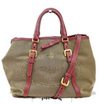 Prada Logo Convertible Tote Canvas with Leather Medium - image 1
