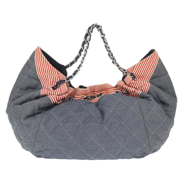 Chanel Stretch Spirit Cabas Quilted Denim Large