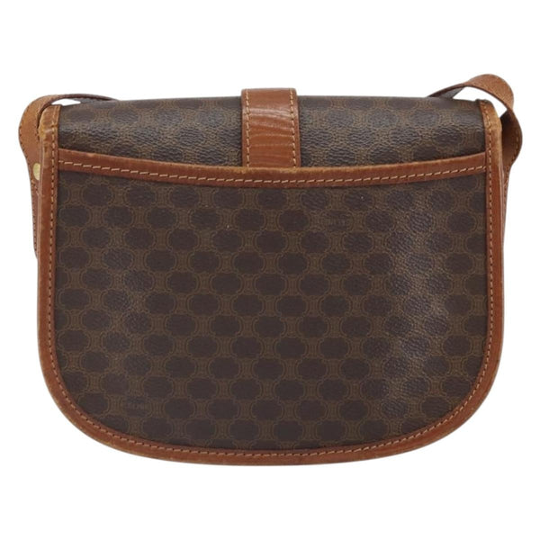 Celine Vintage Macadam Shoulder Bag Canvas and Leather