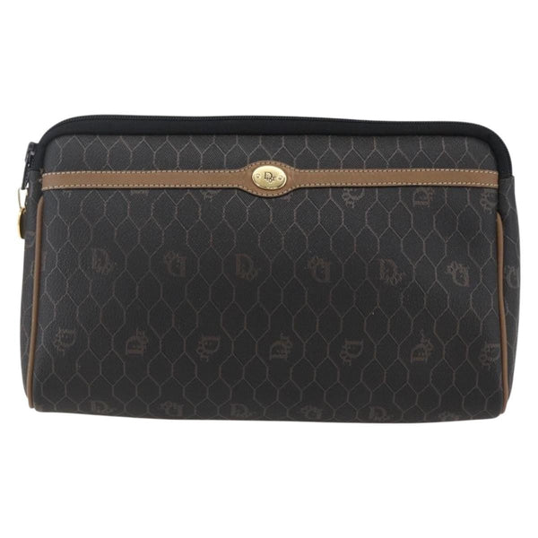 Christian Dior Vintage Honeycomb Zip Pouch Canvas and Leather - image 1