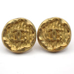 Chanel Vintage CC Round Button Clip-On Earrings Metal - image 11
