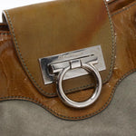 Salvatore Ferragamo Gancini handbag Suede - image 12