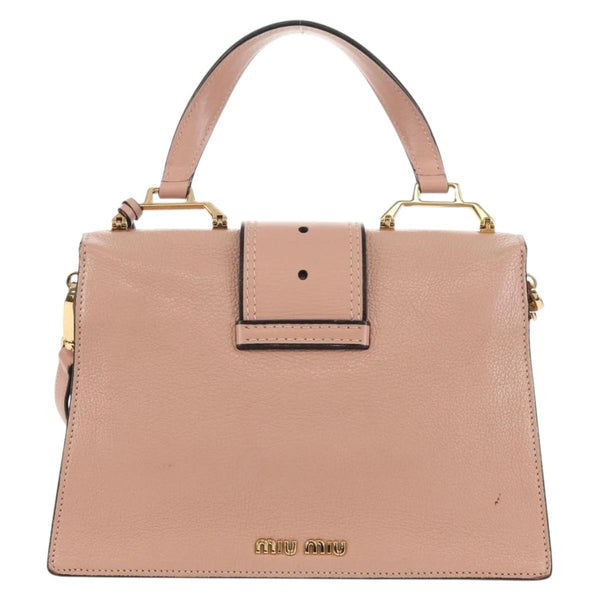 Miu Miu Madras Crystal Buckle Shoulder Bag Leather Small