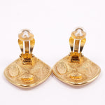Chanel CC Rhombus Clip-On Earrings Metal - image 3