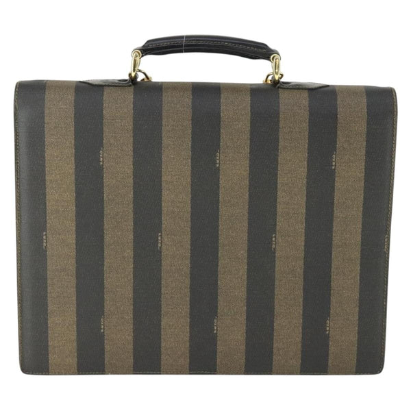 Fendi Vintage Pequin Briefcase Bag Coated Canvas Large
