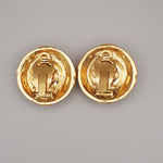 Chanel Vintage Round Clip-On Earrings Metal with Faux Pearl - image 2