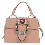 Miu Miu Madras Crystal Buckle Shoulder Bag Leather Small - image 19