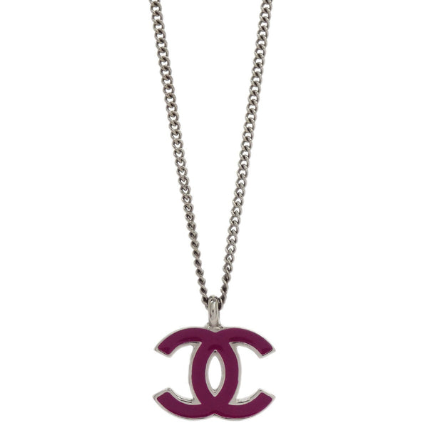 Chanel CC Logo Pendant Necklace Metal