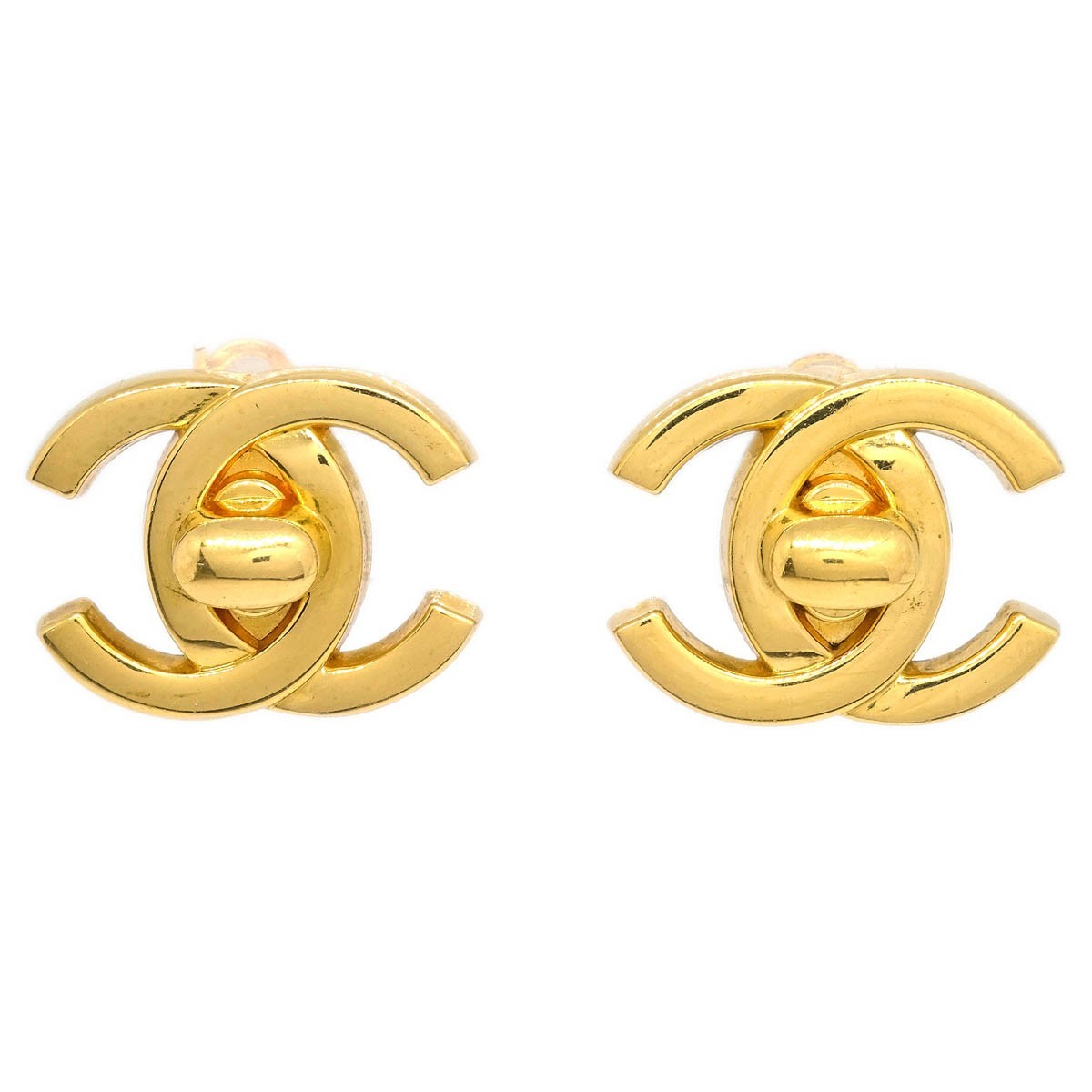 Chanel CC Turnlock Clip-On Earrings Metal - image 1