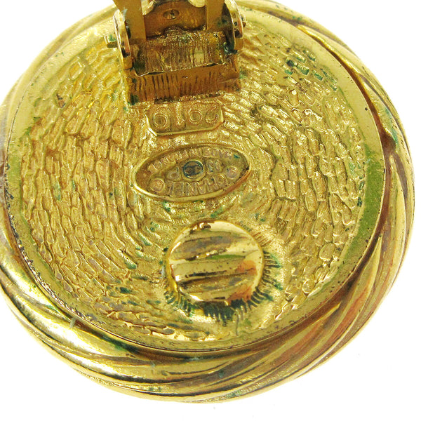 Chanel CC Button Clip-On Earrings Metal