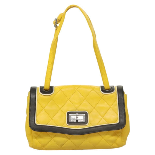 Chanel Two Tone Mademoiselle Lock Flap Bag Quilted Lambskin Large - image 1