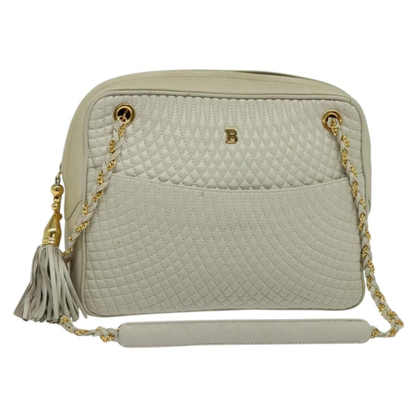Bally Vintage Chain Shoulder Bag Quilted Leather - image 1