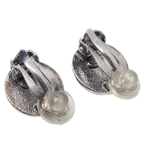 Chanel Vintage CC Round Clip-On Earrings Metal Small