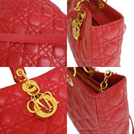Christian Dior Vintage Lady Dior Bag Cannage Quilt Lambskin Medium - image 10