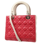 Christian Dior Bicolor Lady Dior Bag Cannage Quilt Lambskin Medium - image 2